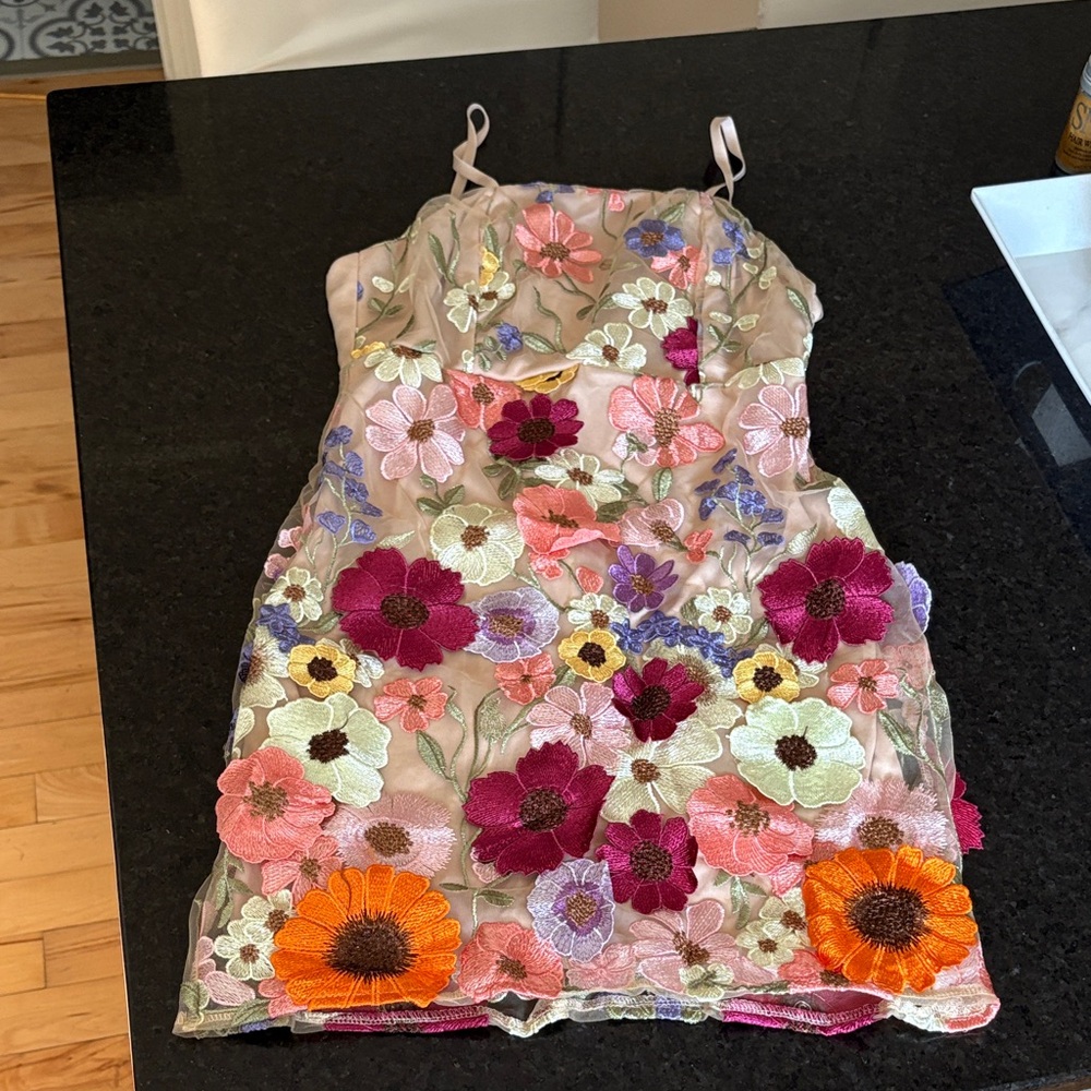 Floral Embroidered Kids Dress